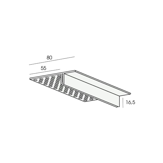Lüftungsprofil, Basis 80 x 16,5 mm