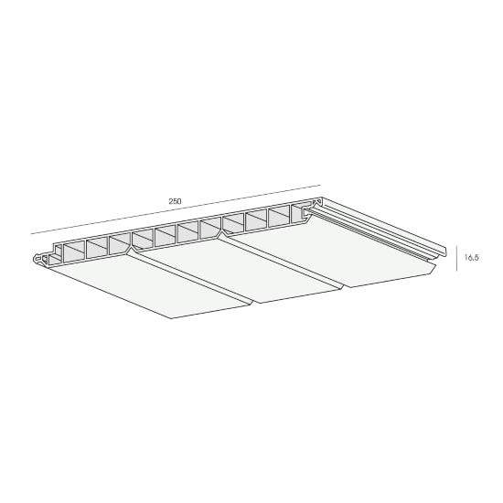 Mammut 250-S 3-Brett Optik 250 x 16,5 mm (Brandschutzklasse B2)	